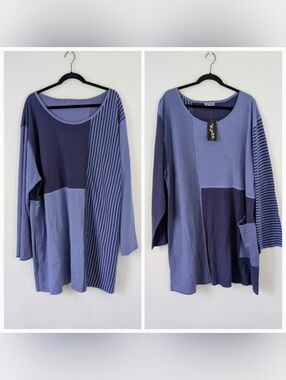 NEW Iridium Reversible Sedona Tunic Size 2x Lagenlook Art To Wear